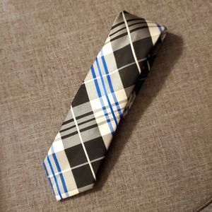 Nautica Black/White/Blue Plaid Men's Necktie